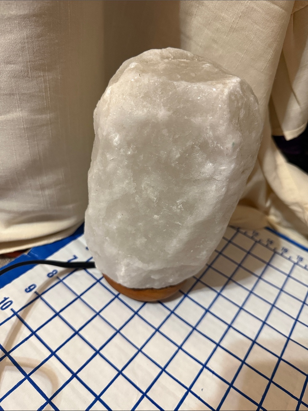 Salt Crystal Lamp - White Himalayan Style Table Lamp by WBM international